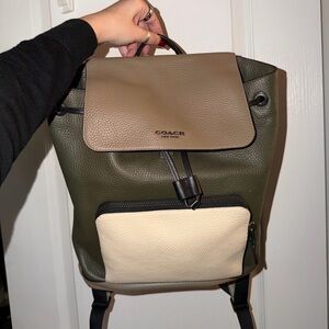 Coach Olive Cream and Ivory Backpack